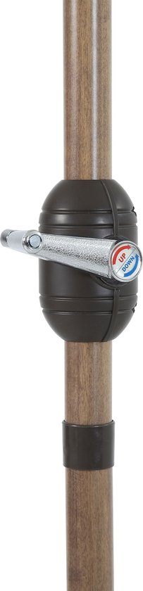 AXI Noor Stabsonnenschirm Ø 300 cm Eichenoptik/Terrakotta – Pulverbeschichtetes Gestell – Neigbar