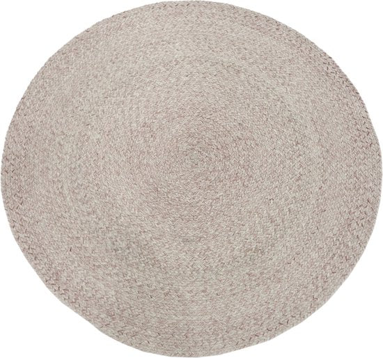 AXI Corfu Outdoor-Teppich – Rund – Ø 180 cm – Beige / Rosé – Outdoor-Teppich – Outdoor-Teppich – Wetter- und UV-beständig – Flachgewebt – Gartenteppich – Für drinnen und draußen – Handgewebt