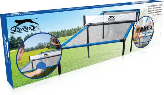 Slazenger - Pingpong Tischset - Spyder Air - Tischtennisplatte inkl. Zubehör - 240 x 120 x 63cm - Schwarz/Blau