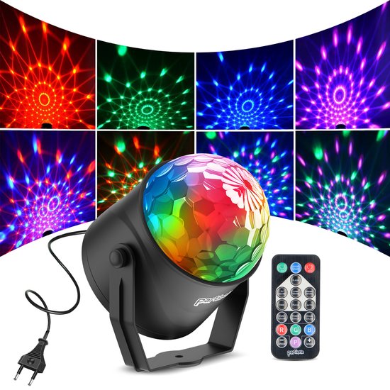 Partizzle Disco-Lampe – RGB-LED – mit Fernbedienung – musikgesteuert