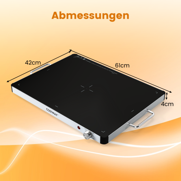 Coast Elektrische Warmhalteplatte 400 W – 30–120 °C – 61 x 42 x 4 cm – Schwarz