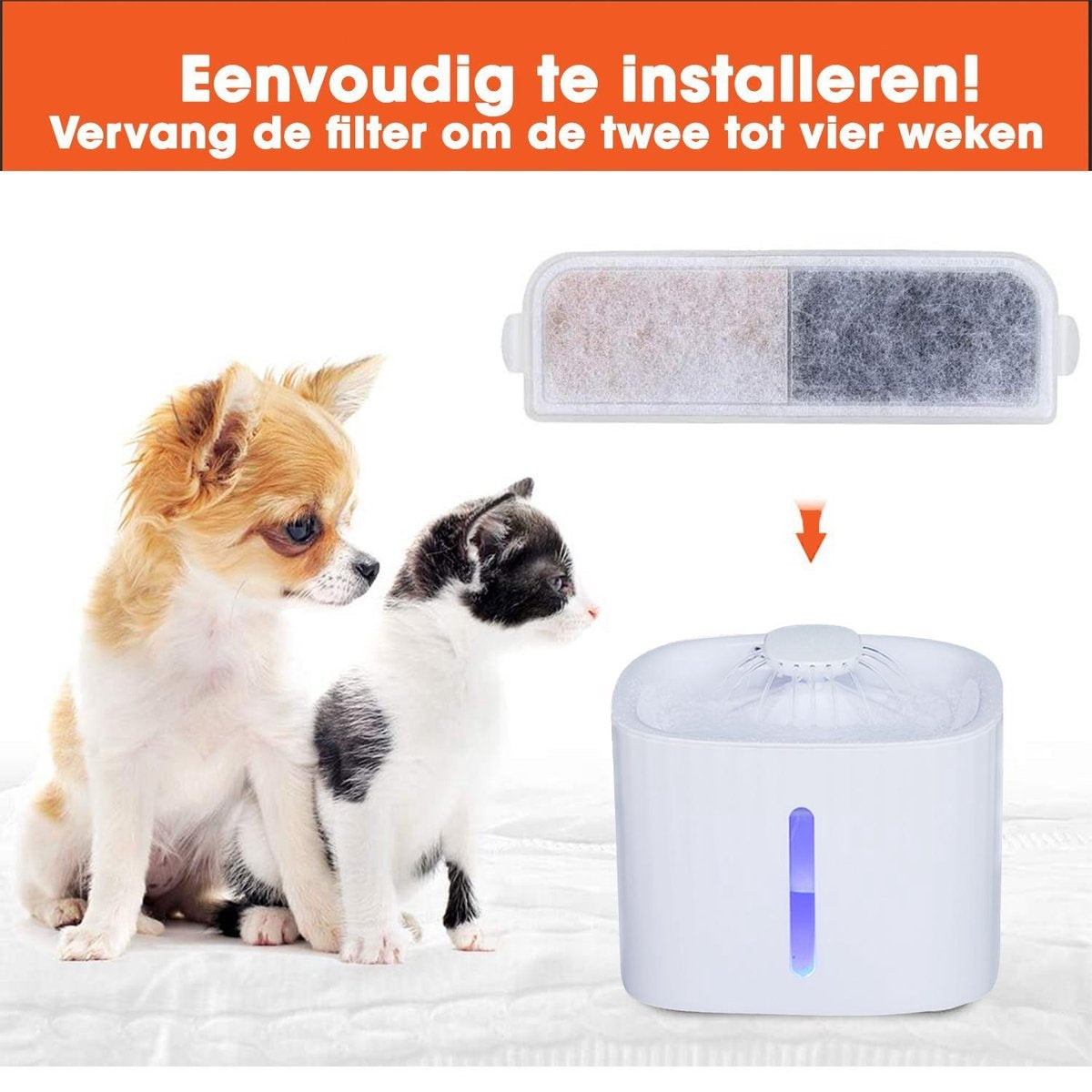 PetGoods Trinkbrunnen-Filter - Nachfüllset: 6 Stück - Katzen & Hunde