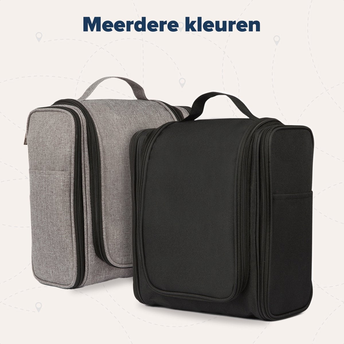 TRVLMORE Kulturtasche XL - Hängend mit Haken - Schwarz