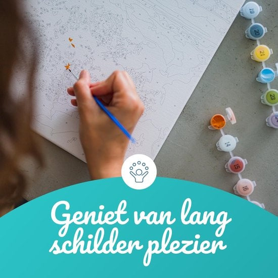 Rubye Malen nach Zahlen Erwachsene - See und Berge - inklusive Pinsel - Leinwand Malen nach Zahlen - 40x50cm