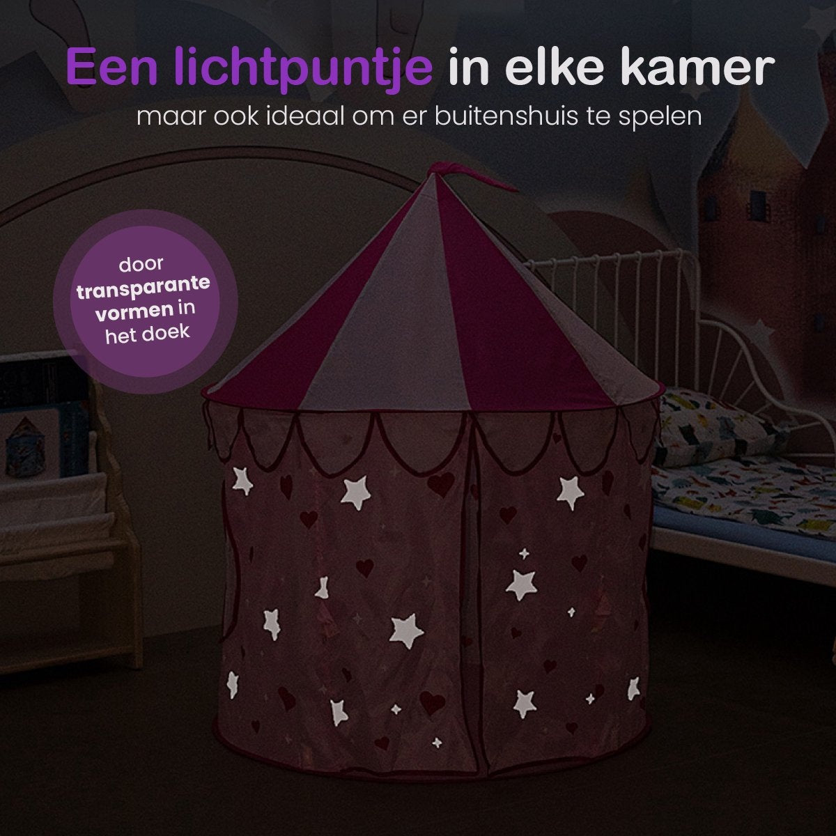 Gofun Heavenly Hearts Speeltent - Voor Kinderen Vanaf 3 Jaar - Buiten en Binnen - Speeltentje - Voor meisjes - Roze