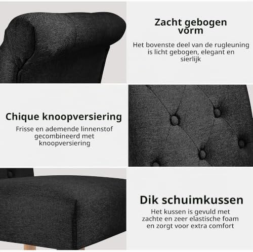 Yaheetech Esszimmerstühle mit hoher Rückenlehne – 2er-Set – schwarz