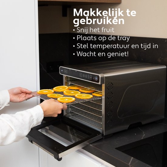 Vita5 PRO 7 Dörrgerät - Trockenschrank - Edelstahl - 24-Stunden-Timer - LED-Bedienfeld - Dörrgerät - 7 Schichten