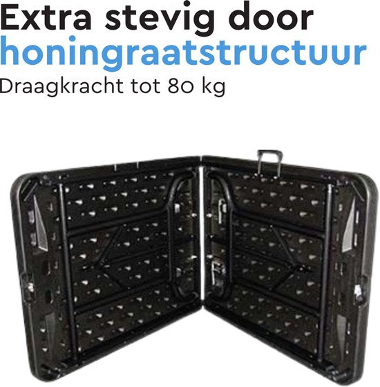 BRASQ Klapptisch, schwarz – 120 x 60 x 74 cm – Campingtisch – Klapptisch – Zusammenklappbar – Wetterfest