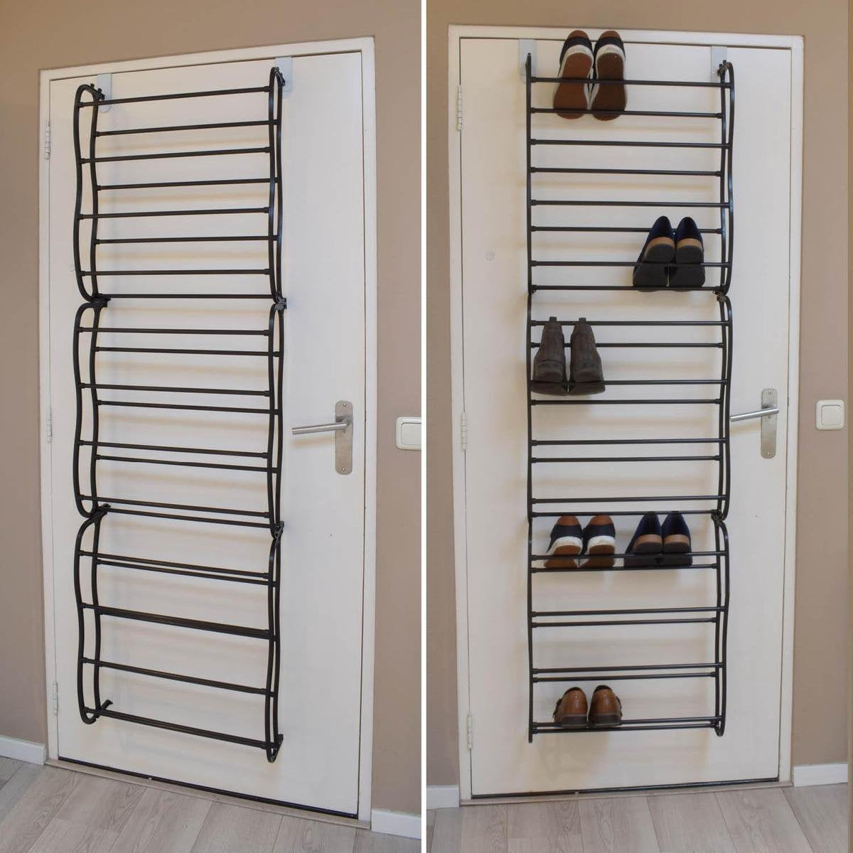 O'DADDYÂ¬Ã† Hängeschuhtür - Geeignet für aufrechte und stumpfe Türen, beidseitig - 20 x 51 x 182 cm - Schwarz