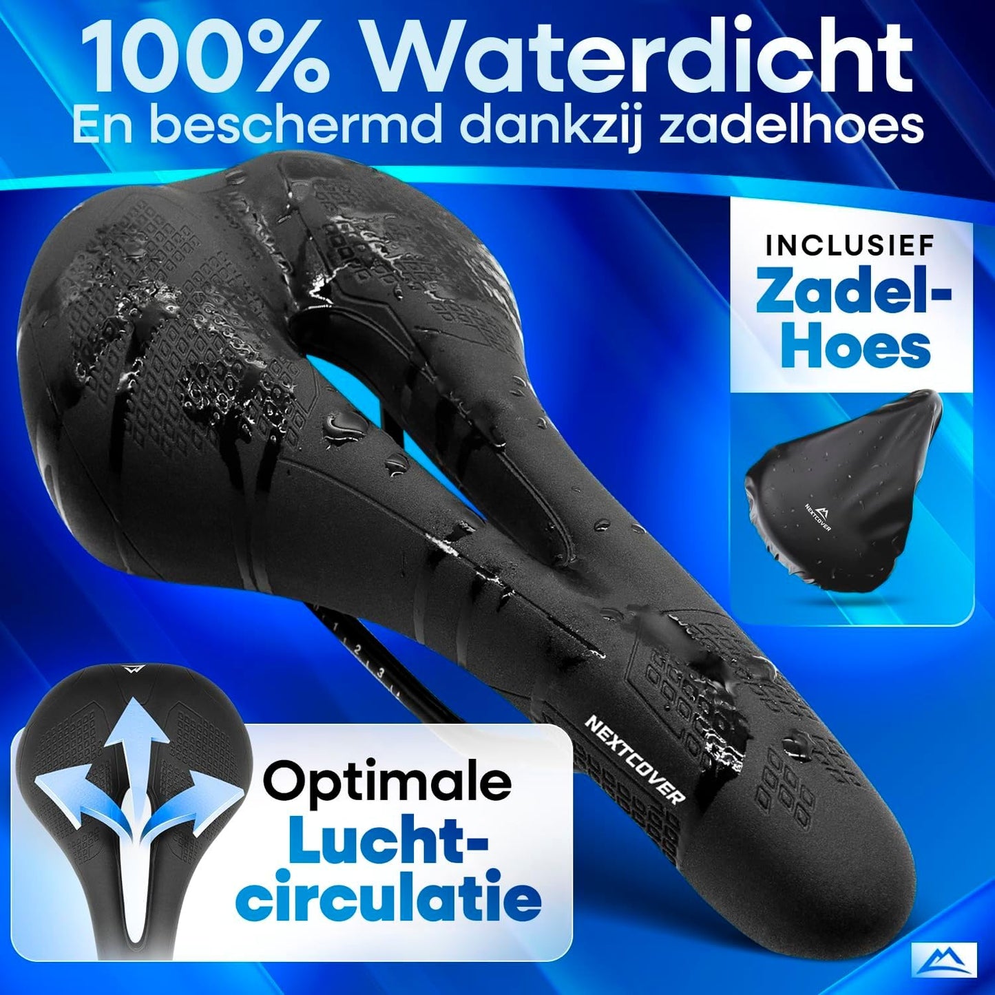 Nextcover Fahrradsattel mit Memory Foam 3.0 - Schwarz - 26 x 18 x 10 cm - Ergonomischer Komfortsattel für Citybike und MTB