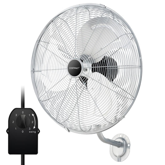 Coast Industrial Wandventilator Ø 56 cm - Silber - 3 Geschwindigkeiten, 85° Oszillation, 30° Kippung