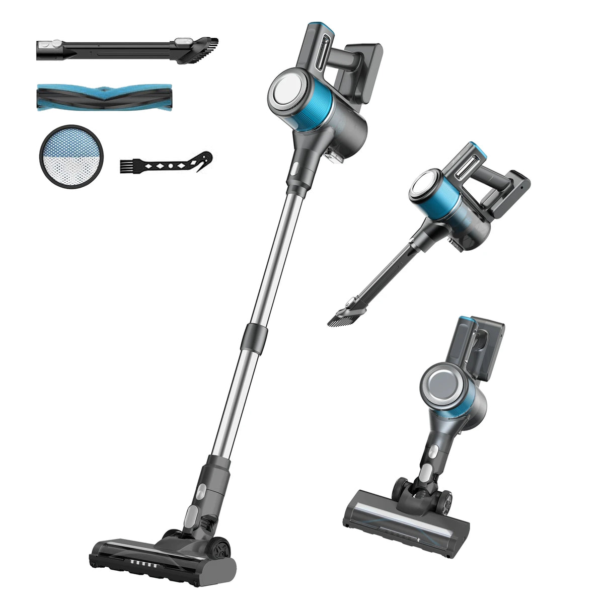 Ochama 4-in-1-Akku-Staubsauger – Stab- und Handstaubsauger – 18 kPa Saugleistung – 40 Minuten Laufzeit – LED-Anzeige