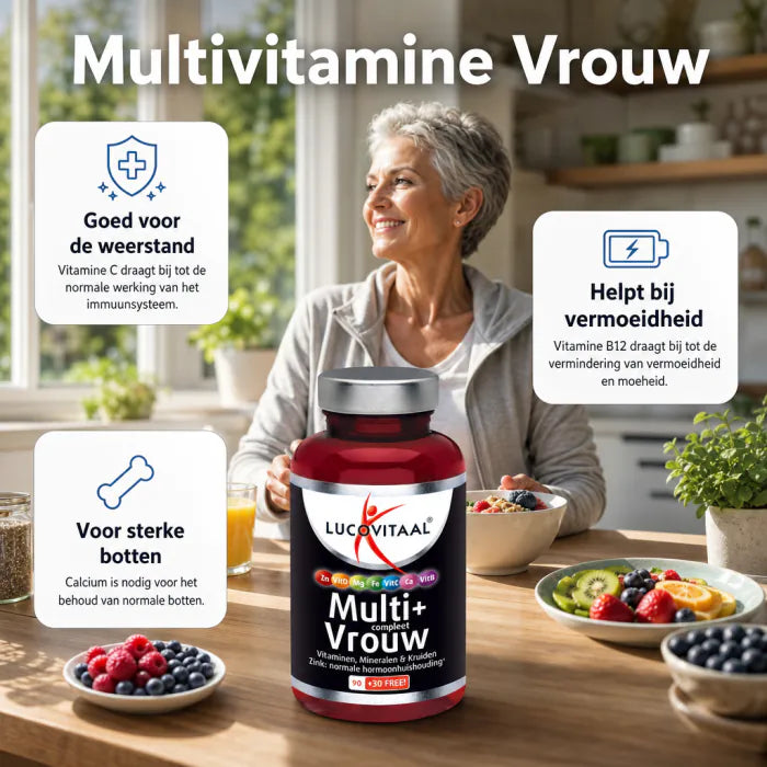 Lucovitaal Multivitamin für Frauen – Hochdosiertes Multivitaminpräparat mit Vitaminen und Mineralstoffen