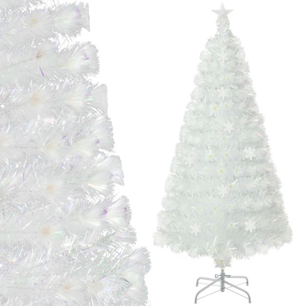 Costway Kunstweihnachtsbaum 150 cm mit 8 Beleuchtungsmodi, warmweißen LEDs und Tannenzapfen – CM25342DE