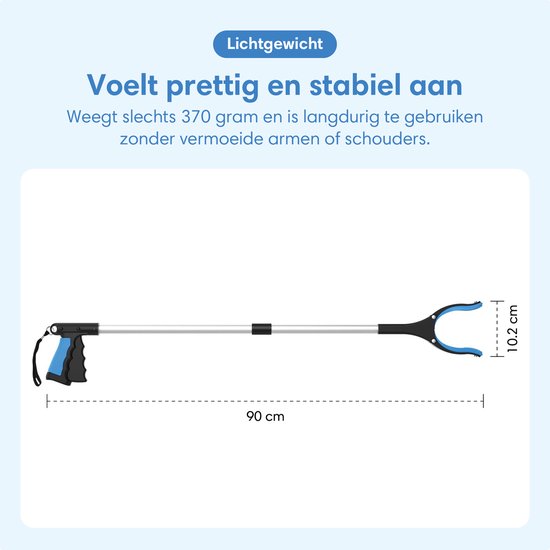 Safe Age® Greifer für Senioren – Müllgreifer – Extra lang 90 cm – Zusammenklappbar – mit um 360° drehbarem Kopf und Magnet