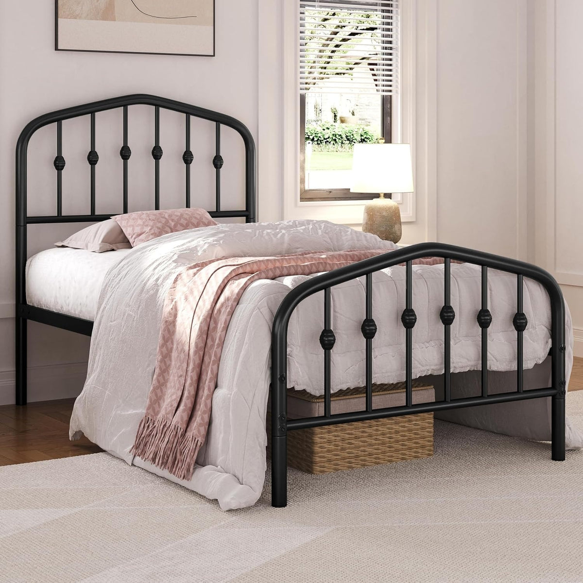 Yaheetech Metallbettgestell – 90 x 200 cm – Schwarz