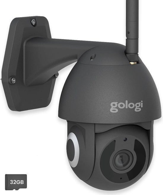 Gologi Superior Außenkamera - Mit Nachtsicht - Sicherheitskamera - 3MP - Mit Wifi und App - Schwarz