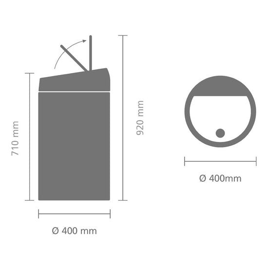 Brabantia Touch Mülleimer - 60 l - Stahl matt