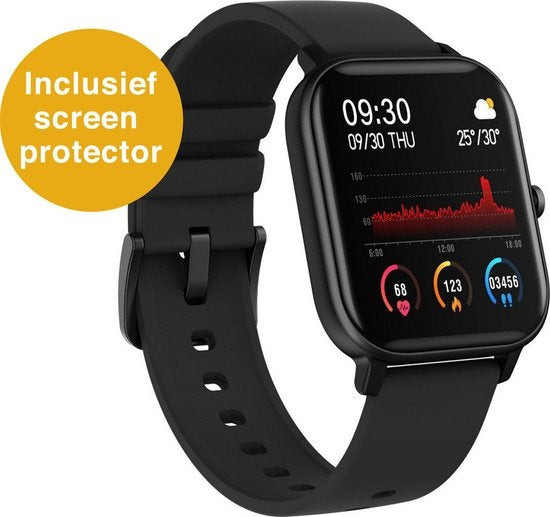 Zoluko Smartwatch für Männer & Frauen - Sportuhr mit Fitness-Tracker - Schrittzähler Uhr - Fitness Uhr - Smartwatch Android - Smartwatch iOS - Schwarz