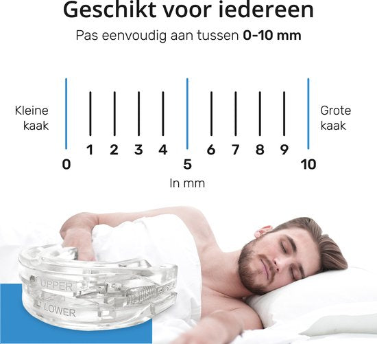 Airmaster Anti Snore Brace - Einstellbar - Schlafprodukte - Nasenspreizer - Gebissschutz - Schnarchen - Gebiss - Transparent BPA frei
