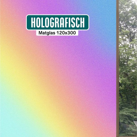 Homewell - Holographische Fensterfolie HR++ 120x300cm - Solar & Isolierend - Statisch haftend - Seifenblaseneffekt mattiertes Glas (neu)