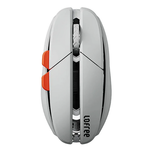 Lofree Hypace Bluetooth-Maus – Rahmen aus Magnesiumlegierung + PC-Gehäuse, Tri-Mode-Verbindung (Bluetooth / 2,4 GHz / kabelgebunden), PAW3950-Lasersensor, Hellgrau, OE923
