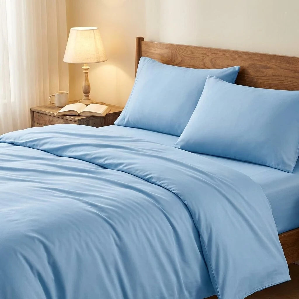 Ochama Bettwäscheset aus Baumwolle – 200 × 200 cm – blau