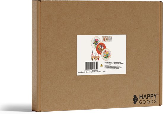 Happy Goods - Stickset Blumen - Stickset 3er Set - Sticksets für Erwachsene - Hobby und Kreatives - Sticken