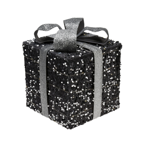 3 beleuchtete Geschenkboxen mit Led - Silber - 15cm, 20cm, 25cm