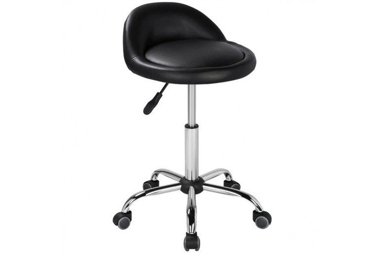 Yaheetech Friseurstuhl – auf Rollen – höhenverstellbar – 120 kg – 52 x 55,5–70 cm – Schwarz