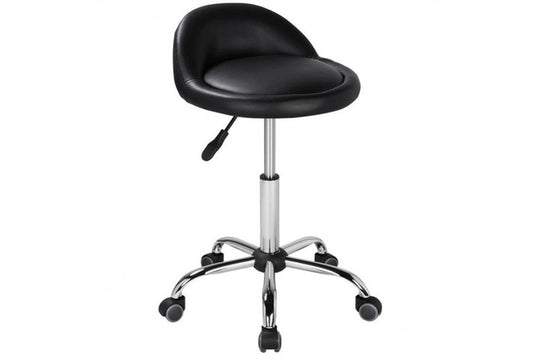 Yaheetech Friseurstuhl – auf Rollen – höhenverstellbar – 120 kg – 52 x 55,5–70 cm – Schwarz