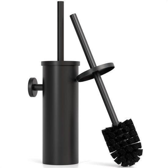 Avalo Toilettenbürste mit Halter - hängend - Edelstahl schwarz - Toilettenbürste mit Halter