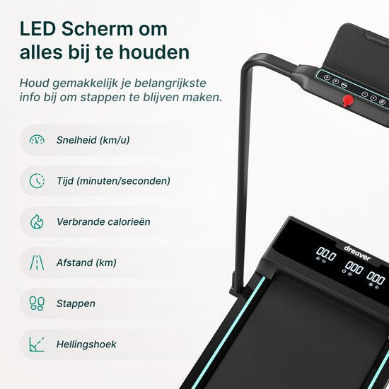 Dreaver Elevate Pro – 2-in-1-Laufband, zusammenklappbar, 12 km/h, mit 9 % Steigungsfunktion – inklusive App und Zubehör – Laufband – Treadmill – Walking-Band – Walking Pad – für zu Hause