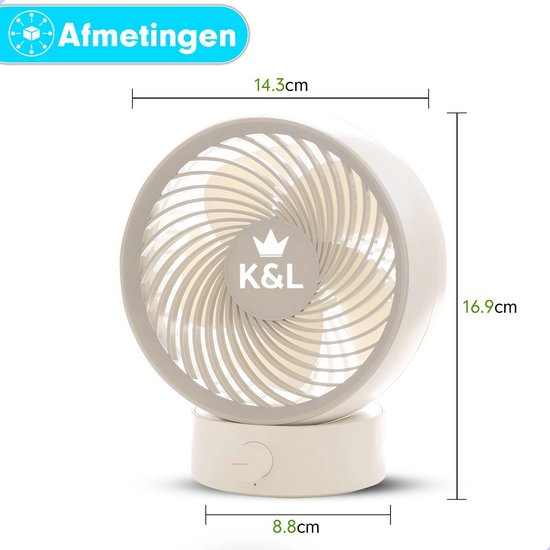 K&L Silent Fan - Tischmodell - USB betrieben - kippbar - Weiß