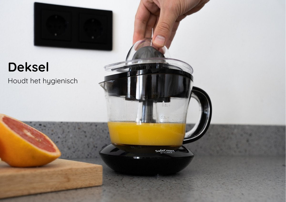 Safecourt Kitchen - Elektrische Zitruspresse - Leistungsstarke Presse für frischen Saft - Schwarz