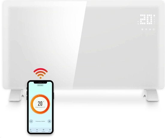 Gologi Electric Heater - Elektrische Heizung - Konvektorheizung mit Thermostat - Funktioniert über App und Touch-Steuerung - Bis zu 25m2 - 2000W Heizung - Weiß