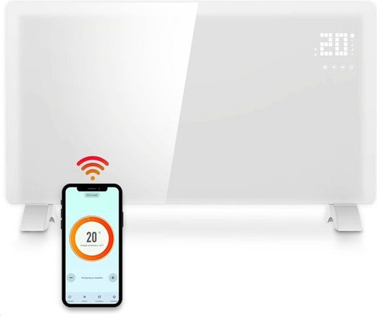 Gologi Electric Heater - Elektrische Heizung - Konvektorheizung mit Thermostat - Funktioniert über App und Touch-Steuerung - Bis zu 25m2 - 2000W Heizung - Weiß