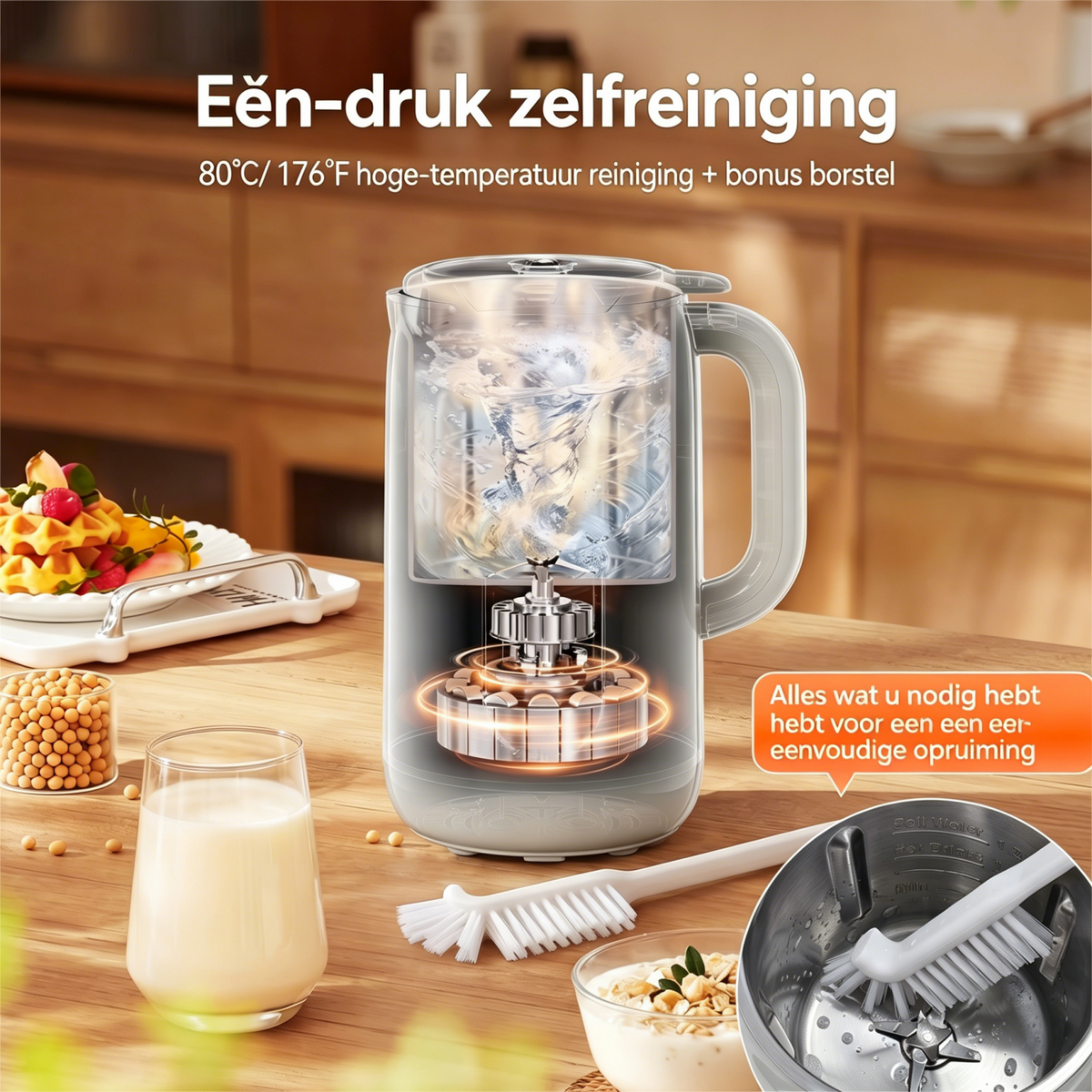 IAGREEA 10-in-1-Nussmilchbereiter mit Edelstahldeckel – aus BPA-freiem Material, ideal für selbstgemachte Mandelmilch