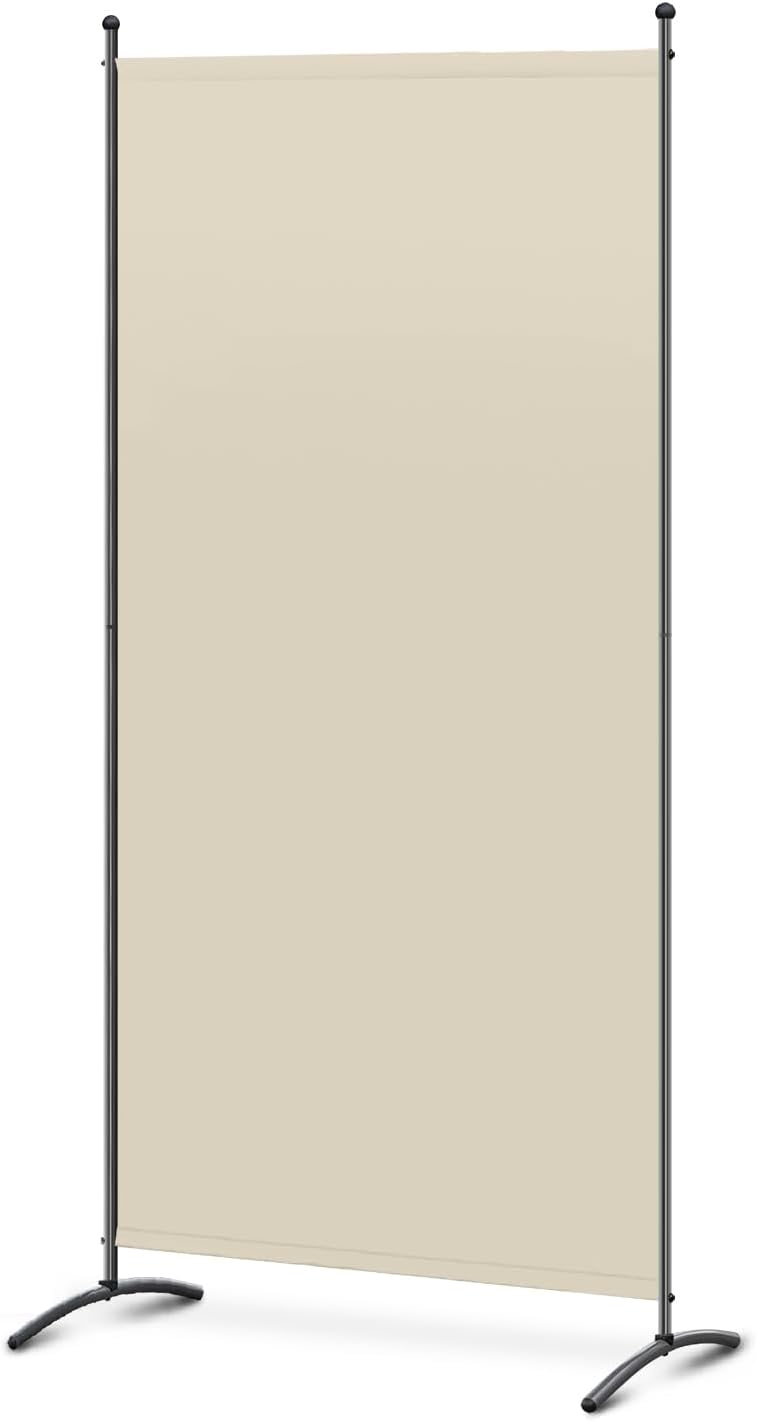 Angel Living Paravent - 1-teilig - 80x180 cm - faltbar - Stahl & 160 g/m² Polyester - Raumteiler & Sichtschutz - Beige