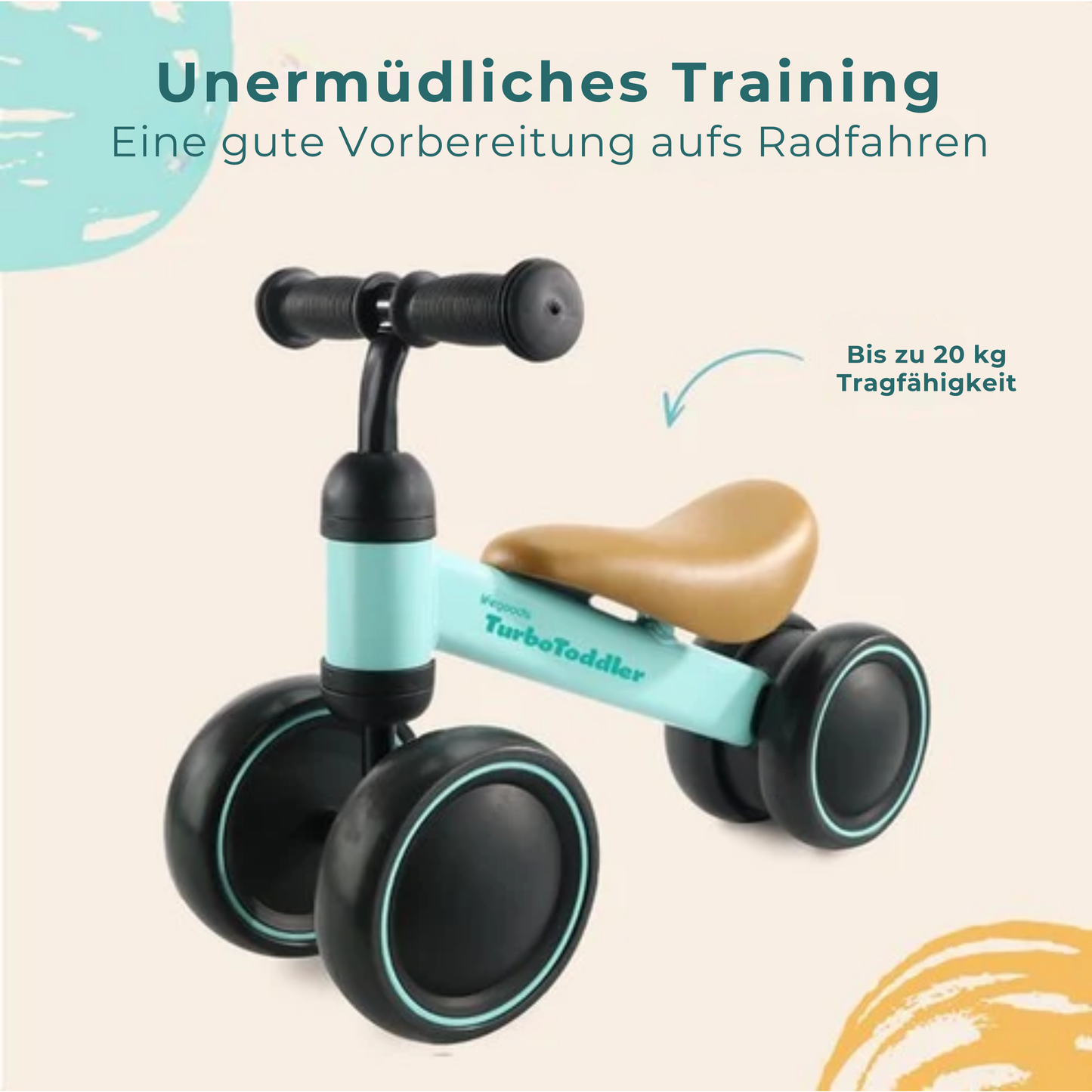 LifeGoods TurboToddler Balance Bike - Spielzeug ab 1 Jahr - Kinder Roller - Mintgrün