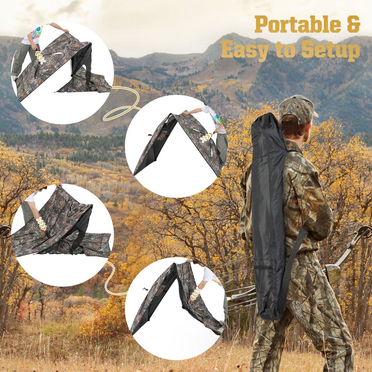 Coast Hunting Lodge Portable mit Fenster - 148 x 113 cm - Camouflage