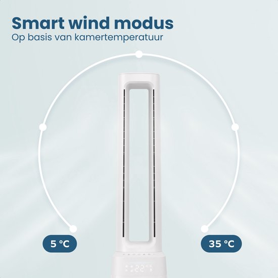 Auronic Turmventilator – blattloses 2-in-1-Modell – Luftreiniger mit HEPA-Filter – Ventilator – 10 Stufen – Fernbedienung – 105 cm – Weiß