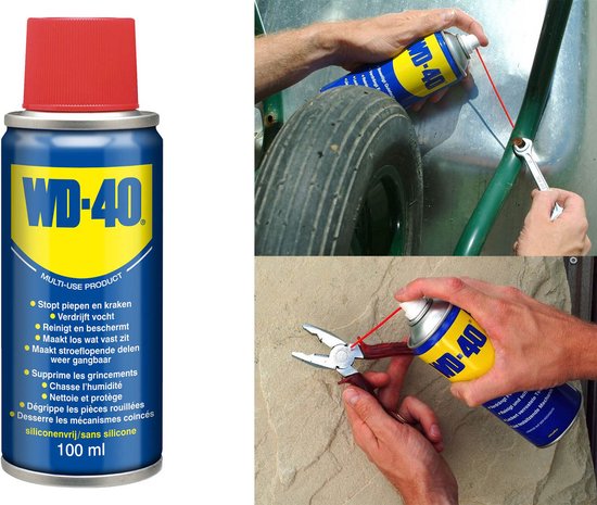 WD-40® Multi-Use Product Classic – Vertreibt Feuchtigkeit – Behebt Quietschen und Knarren – Schützt vor Rost und Korrosion – Entfernt Schmutz – Silikonfrei – 100 ml