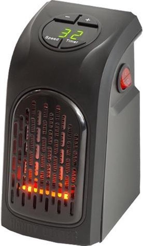 Ontel Handy Heater - Elektrische Mini-Heizung für die Steckdose - 500 W - Kompakter Ofen mit Fernbedienung - Mini-Heizung