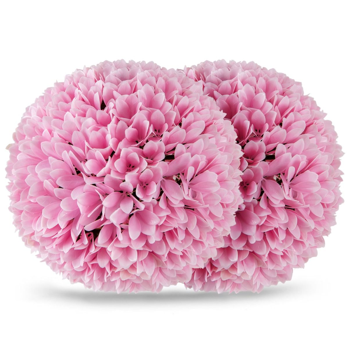 Coast Kunstbuchsbaumkugel, 2er-Set – realistische Blätter – pflegefrei – grün/rosa – 28 cm