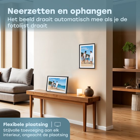 Audyn Digitaler Fotorahmen - HD - mit WiFi - 16GB - IPS Touchscreen - funktioniert mit Frameo App - Fotorahmen