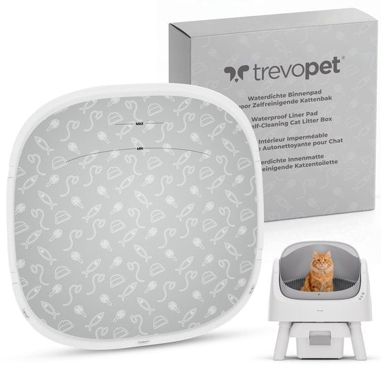 TrevoPet® Katzentoilettenmatte – Wasserdichte Katzentoilettenmatte für selbstreinigende Katzentoiletten – Kratzfeste Katzenmatte – Innenmatte aus Oxford-Stoff – Schutzmatte – 41 x 40 cm