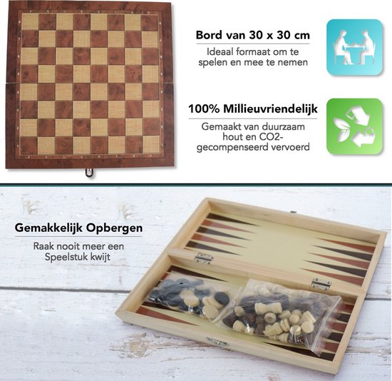 Windsor CheckMate Schachbrett - Schach und Backgammon Set