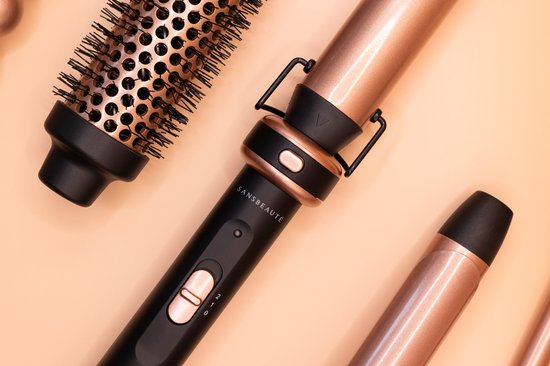 Sansbeauté® 5 in 1 Thermobürste - Wärmebürste - Thermobürste 38mm mit Aufsätzen - Lockenbürste - Föhnbürste kurzes Haar - Lockenstab - Haarbürste - Thermobürste - Multistyler - Hairstyler - Volumen und Locken