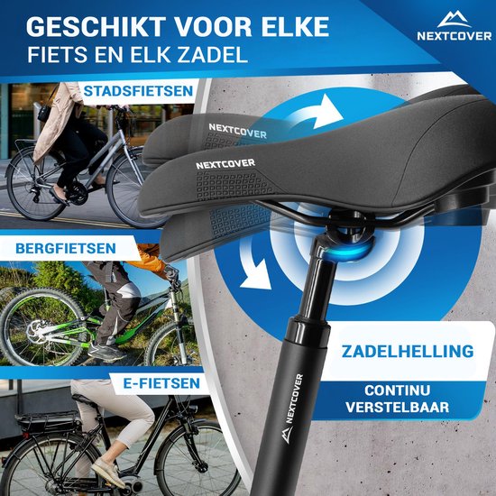 NEXTCOVER® - Federsattelstütze - 30.9 mm Durchmesser und [Comfort-Spring] Technologie - Mit Federung - Schwarz